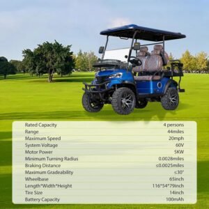 GIYI 4-Seater Electric Golf Cart – charging port view