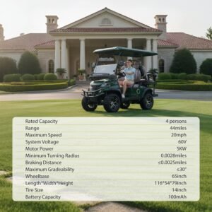 GIYI 4-Seater Electric Golf Cart – Green – dashboard and display view